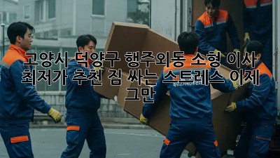 고양시 덕양구 행주외동 소형 이사 최저가 추천! 짐 싸는 스트레스, 이제 그만 👋
